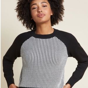 NWT! ModCloth Raglan Black & White Sweater